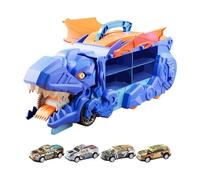 Sharplace Camión de Transporte de Dinosaurios, Figura de Dinosaurio, Juguete Creativo, Vehículos de Dinosaurio para Niños, Niñas, Bebés, 3, con 4 Carros
