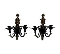 Sharplace Candelabro de 2 Piezas para Velas, candelabro para Festivales, Bodas, comedores, hogar, Montaje en Pared, versátil, Adorno de Mesa para Chimenea, Negro