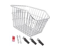 Sharplace Cesta, Cesta de Almacenamiento, Cesta Portaequipajes, Rueda Trasera, Metal, Contenedor Portátil, Gran Capacidad, Marco Reforzado, Fácil Montaje para, Plata sin Tapa