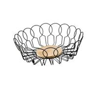 Sharplace Cesta de Alambre para Frutas, Cesta para Almacenar con Base, Soporte para Servir, Soporte para Refrigerios, Organizador de Metal, Ba, tal como se describe, 26 Cm X 8.5 Cm