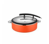 Sharplace Chafing Dish Calentador de Buffet Recipiente Bandeja Caldera de Comida de Acero Inoxidable Soporta Servicio Continuo con Platos Listos Capacity6l, Naranja, 32CM