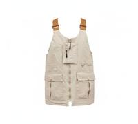 Sharplace Chaleco Casual Transformable 2 en 1 Chaleco Bolsa Arnés Bandolera con Cierre de Cremallera y Distribución de Bolsillos Eficiente Adecuado para Caminatas Campamentos Uso Diario, Caqui, L