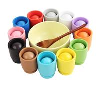 Sharplace Children Color Matching Juego Educativo Madera con Vasos y Bolas de Colores para Reconocimiento Visual Manipulativo y Adecuado para Niños Pequeños Uso en Casa Aprendizaje Temprano