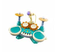 Sharplace Children Learning Keyboard Piano Electrónico Infantil con Batería de Percusión Botones de Sonido Entrada de Teclado Adecuado para Enseñanza Musical , Azul Lago
