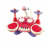 Sharplace Children Learning Keyboard Piano Electrónico Infantil con Batería de Percusión Botones de Sonido Entrada de Teclado Adecuado para Enseñanza Musical , Rojo