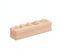 Sharplace Cilindro de Educativo de Madera Juego de Clasificación Rompecabezas Sensorial Bloques con Perillas para Práctica Manual, Madera De Haya, Sin Pintar, Grupo De Haya Sin Pintar No Mojar