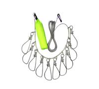 Sharplace Clip para Cuerda de Pesca, Soporte Portátil con Flotador, Bloqueo de Peces, Cuerda para Peces para Kayak para Perca Y Trucha, Verde 10m