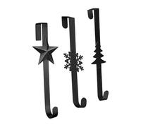 Sharplace Colgador de Corona de Puerta de 3 Piezas con Ganchos, de, Decorativo, para Celebraciones, en Interiores Y Exteriores, Negro