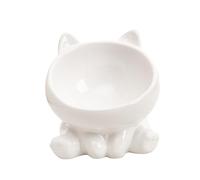 Sharplace Comedero Elevado para Gatos, Ideal para Comida Y Agua, con Un Bonito Diseño Y Base Estable. Comedero para Perros Pequeños, Blanco