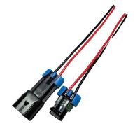 Sharplace Conector de arnés de 2 Pines Macho-Hembra, Accesorio de Repuesto para enchufes de automóvil, Cuero sintético, Longitud de Cable de 15 cm.