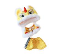 Sharplace Conjunto de Danza del León de 3 Piezas, Ropa de Peluche para Muñecas, Cómoda, Extraíble, DIY, Disfraz de año para Muñecas de 17 Cm, Amarillo