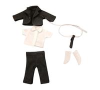 Sharplace Conjunto de Ropa Y Accesorios para Muñecas a Escala 1:12. Traje Completo Hecho a Mano para Figuras de 6 Pulgadas. Regalos de año, Negro 5 Piezas