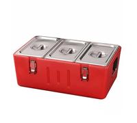 Sharplace Contenedor Térmico de Almacenamiento Recipiente Transportador Calentador con Aislamiento de Triple Capa en y Acero Inoxidable Apto para Catering Camping Fiestas, 3 Compartimentos