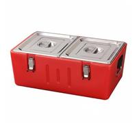 Sharplace Contenedor Térmico de Almacenamiento Recipiente Transportador Calentador con Aislamiento de Triple Capa en y Acero Inoxidable Apto para Catering Camping Fiestas, 2 Compartimentos