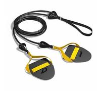 Sharplace Correa de Entrenamiento de Natación Cuerda de Resistencia Banda Elástica Paletas de Mano Ergonómicos Correa de Nylon Ajustable Estabilidad y, Negro+Amarillo, 60 Libras