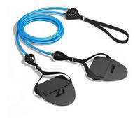 Sharplace Correa de Entrenamiento de Natación Cuerda de Resistencia Banda Elástica Paletas de Mano Ergonómicos Correa de Nylon Ajustable Estabilidad y, Negro+Azul, 40 Libras