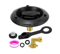 Sharplace Cuello de Llenado de Agua 3/4 NH Hembra a 1/2 NPT Macho de Latón, Conexión de Entrada de Agua de Latón para Remolque, Negro, Style B
