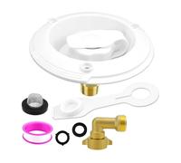 Sharplace Cuello de Llenado de Agua 3/4 NH Hembra a 1/2 NPT Macho de Latón, Conexión de Entrada de Agua de Latón para Remolque, Blanco, Style B