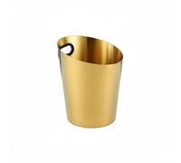 Sharplace de Bebidas Exterior Cubo Hielera Contenedor de Acero Inoxidable Grueso para Enfriar Bebidas por Horas Asa con Anillo de Goma para Agarre Cómodo Apto, Array, Dorado, Pequeño 3L
