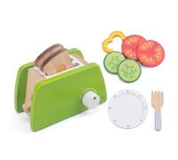 Sharplace de Juguete de Madera para Niños con Ranura y Perilla Lateral Cocina Infantil Calentador Simulado Acabado Liso Seguro Adecuada para Juego de rol Aula, Verde, 0.6