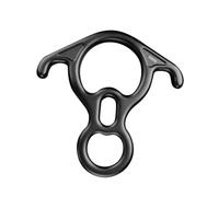 Sharplace Descendedor en Forma de 8 de 50 KN, de Aleación de Aluminio. Equipo Práctico Y Resistente para Aseguramiento Y Rápel en Espeleología Y Trabajos en Alt, Negro