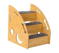 Sharplace Dog Stairs Escalones de Madera para Mascotas Rampas Antideslizantes Portátil Decorativo Adecuado para Perros Pequeños Gatos Mayores Interior Sala, 3 Pasos