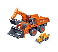 Sharplace Excavadora de Juguete para Construcción, Brazo Giratorio Simulado, Regalo para Fiestas, Coche de Ingeniería, Coche Inercial de Juguete para Beach Boys, Naranja