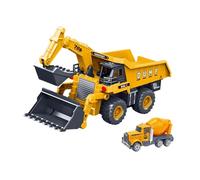 Sharplace Excavadora de Juguete para Construcción, Brazo Giratorio Simulado, Regalo para Fiestas, Coche de Ingeniería, Coche Inercial de Juguete para Beach Boys, Amarillo