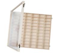 Sharplace Expositor de Pared para Coches de Juguete de Madera a Escala 1/60, Versátil Caja de Almacenamiento, Organizador de Figuras para Minimuñecas, con Tapa