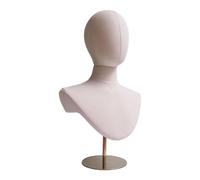 Sharplace Expositor de pelucas con cabeza de maniquí, versátil, moderno, de, ajustable, para diadema, peluca, bufanda y gorro, Base de Oro