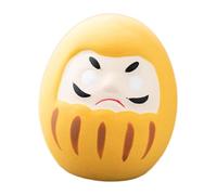 Sharplace Figura de Daruma Japonesa, Adorno Daruma de Mesa, Estatua de Cerámica, Decoración para Estantería, Escritorio, Hogar, Amarillo