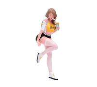 Sharplace Figura en Miniatura de una Chica Que té a Escala 1/18, con Cabello Corto, Ideal para decoración de Escritorio o Mesa de