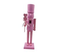 Sharplace Figuras de Cascanueces de Navidad de Madera de 36,5 Cm, Decoración para Estanterías Navideñas de Granja, Rosa, Individual
