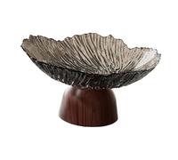 Sharplace Frutero de Pedestal con Base Alta, Bandeja Decorativa Moderna para Servir Aperitivos, Ideal para La Cocina, Cumpleaños, Mesa del Hogar, Negro, Individual