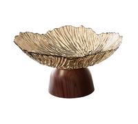 Sharplace Frutero de Pedestal con Base Alta, Bandeja Decorativa Moderna para Servir Aperitivos, Ideal para La Cocina, Cumpleaños, Mesa del Hogar, Oro, Individual