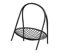 Sharplace Frutero Organizador Frutas Verduras Panificador Decorativo Soporte Hierro Capacidad Amplia Antideslizante con Mango para Organizar Alimentos Snacks, Negro 1 Nivel, tal como se describe