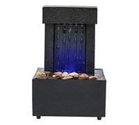 Sharplace Fuente de Agua Cascada Interior Adorno de Mesa Decorativo Feng Shui Plástico Ligero con Led y Guijarros para Ambientes Tranquilos en Dormitorio