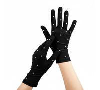 Sharplace Guantes de Patinaje sobre Hielo para Patinadores Figura Súper Suaves Impermeables con Cristales Adaptables y Ligeros para Presentaciones Diarias Prácticas Fotografía, Black, L
