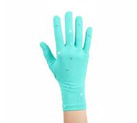 Sharplace Guantes de Patinaje sobre Hielo para Patinadores Figura Súper Suaves Impermeables con Cristales Adaptables y Ligeros para Presentaciones Diarias Prácticas Fotografía, Sky Blue, S