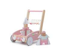 Sharplace Infantil Educativo Carrito Caminador Juguete de Madera Centro de Actividades Sensoriales Laberinto de Engranajes Bandeja de Bloques Adecuado para, Rosa, 1/Juego