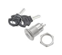 Sharplace Interruptor de Llave Eléctrico para Encendido Y Apagado, con 2 Llaves, Fácil Instalación, Metálico, Recambio Multiusos, 12 Mm, 2 Polos