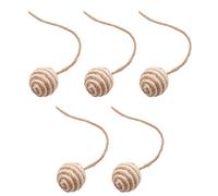 Sharplace Juego de 5 Piezas de Pelotas de Cuerda de Sisal para Gatos, Pelotas de Cuerda de Cáñamo para Gatos, Juego Independiente, Mascotas, Juguete Interactivo, 4.5 cm Blanco marrón