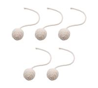 Sharplace Juego de 5 Piezas de Pelotas de Cuerda de Sisal para Gatos, Pelotas de Cuerda de Cáñamo para Gatos, Juego Independiente, Mascotas, Juguete Interactivo, 4.5 cm Blanco