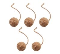 Sharplace Juego de 5 Piezas de Pelotas de Cuerda de Sisal para Gatos, Pelotas de Cuerda de Cáñamo para Gatos, Juego Independiente, Mascotas, Juguete Interactivo, 4.5 cm Amarillo