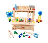 Sharplace Juego de Herramientas, Actividad Motora Educativa, Llave de Madera, Juego de Tuercas Y Tornillos, Juego de Roles para Niños de 2, 3, 4, 5 Y 6 años Y