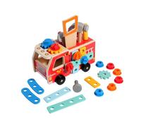Sharplace Juego de Herramientas de Construcción de Camiones de Madera para Niños de 2, 3, 4, 5 Y 6 años.