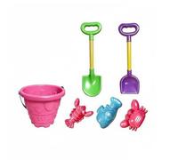Sharplace Juego de Playa para Niños Cubeta Herramientas y de Plástico Diseño Ergonómico con Mango de Corazón y Bolsa Portátil Adecuado para Playa Jardín Arenero Viaje, 89-38 Juego 6 Piezas