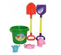Sharplace Juego de Playa para Niños Cubeta Herramientas y de Plástico Diseño Ergonómico con Mango de Corazón y Bolsa Portátil Adecuado para Playa Jardín Arenero Viaje, 089-34 Juego De 6 Pzs
