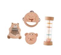Sharplace Juego de sonajero de madera Juguetes musicales Musicales Temprano Aprendizaje Instrumentos musicales para el juguete para niña recién nacida bebé 6, 4 Piezas