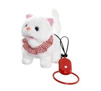 Sharplace Juguete Electrónico para Mascotas, Gato Que Camina, Portátil, Ligero, Vívido, Peluche Interactivo para Niños, Regalos de Cumpleaños, Blanco